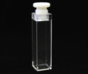 Fused quartz cuvette fluorometer cell with teflon stopper