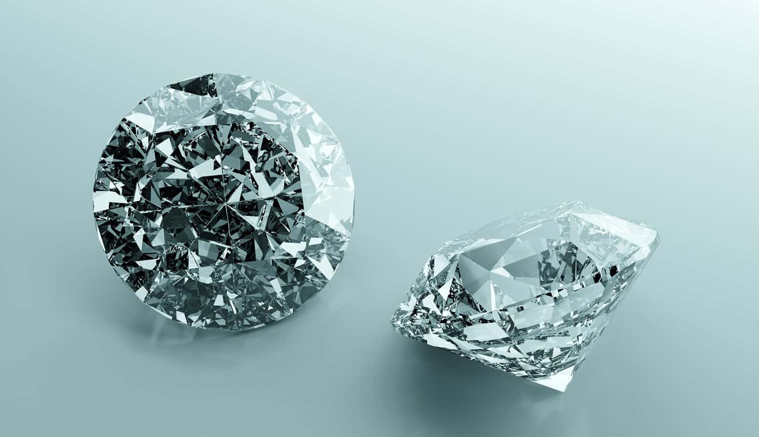Brilliant cut diamond, precious gem jewelry. 3D illustration